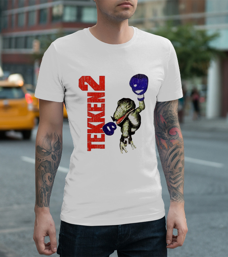 Tekken 2 Dinosaur Alex Purple Boxing Gloves Vintage Retro Gamer Appeal T-Shirt
