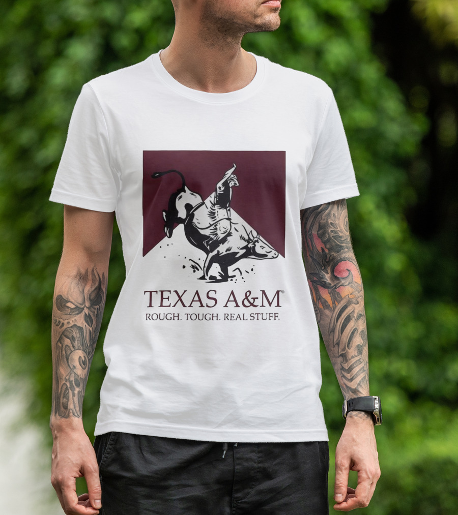 Texas A&M Rough Tough Real Stuff Bull Rider Retro T-Shirt