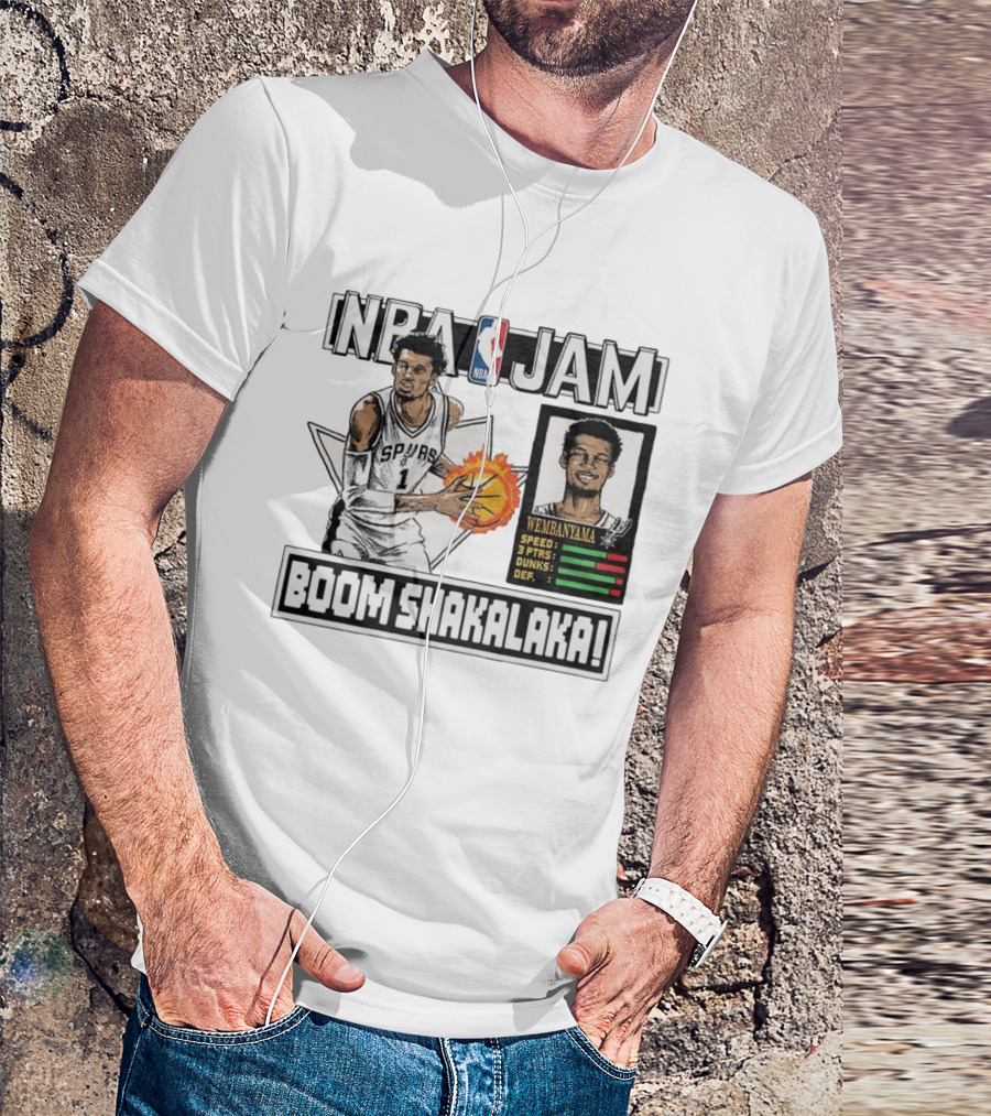 NBA Jam Boom Shakalaka Victor Wembanyama San Antonio Spurs T-Shirt