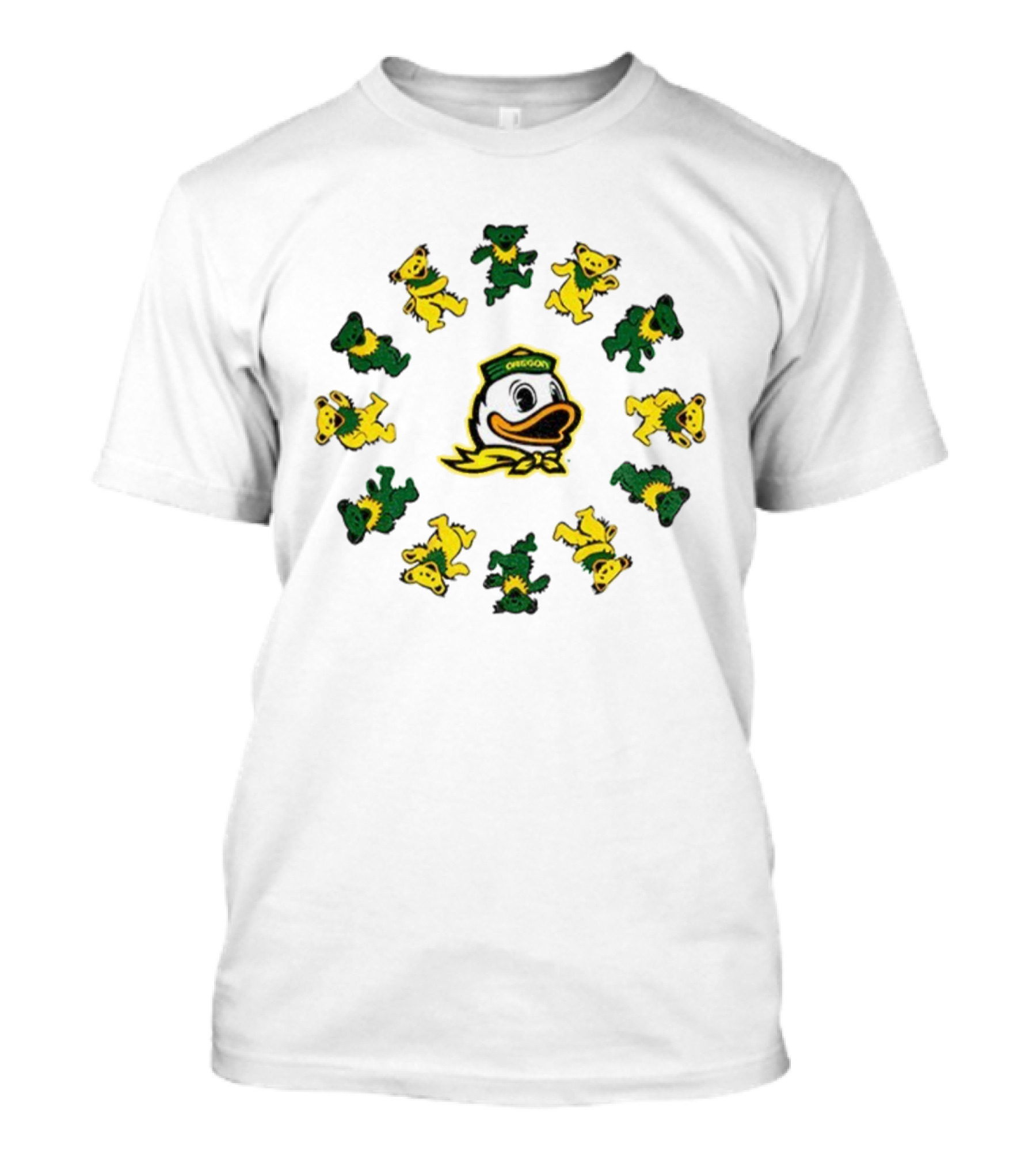 Grateful Ducks Oregon Ducks Grateful Dead Bear Circle T-Shirt