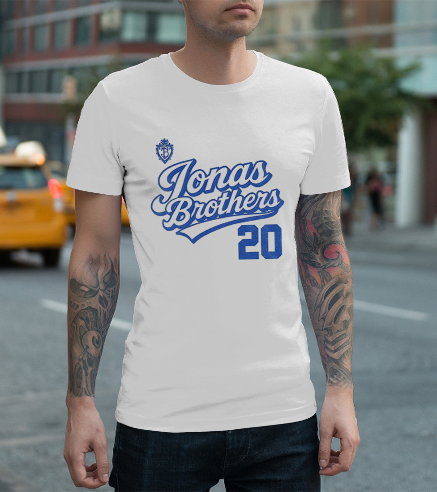 Jonas Brothers Blue Script 20 Tour Design T-Shirt