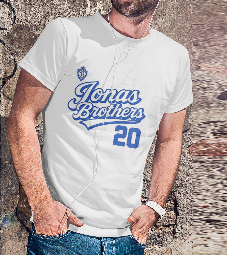 Jonas Brothers Blue Script 20 Tour Design T-Shirt