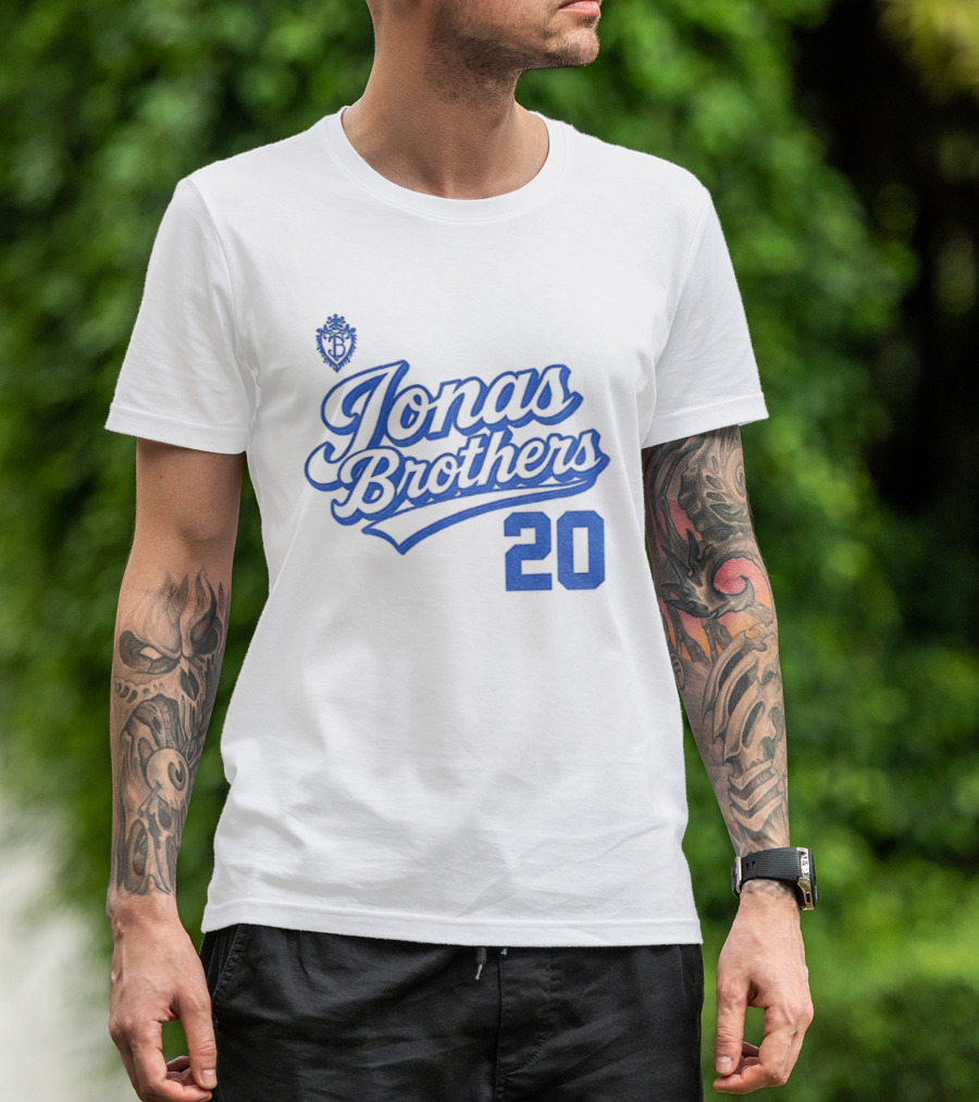 Jonas Brothers Blue Script 20 Tour Design T-Shirt