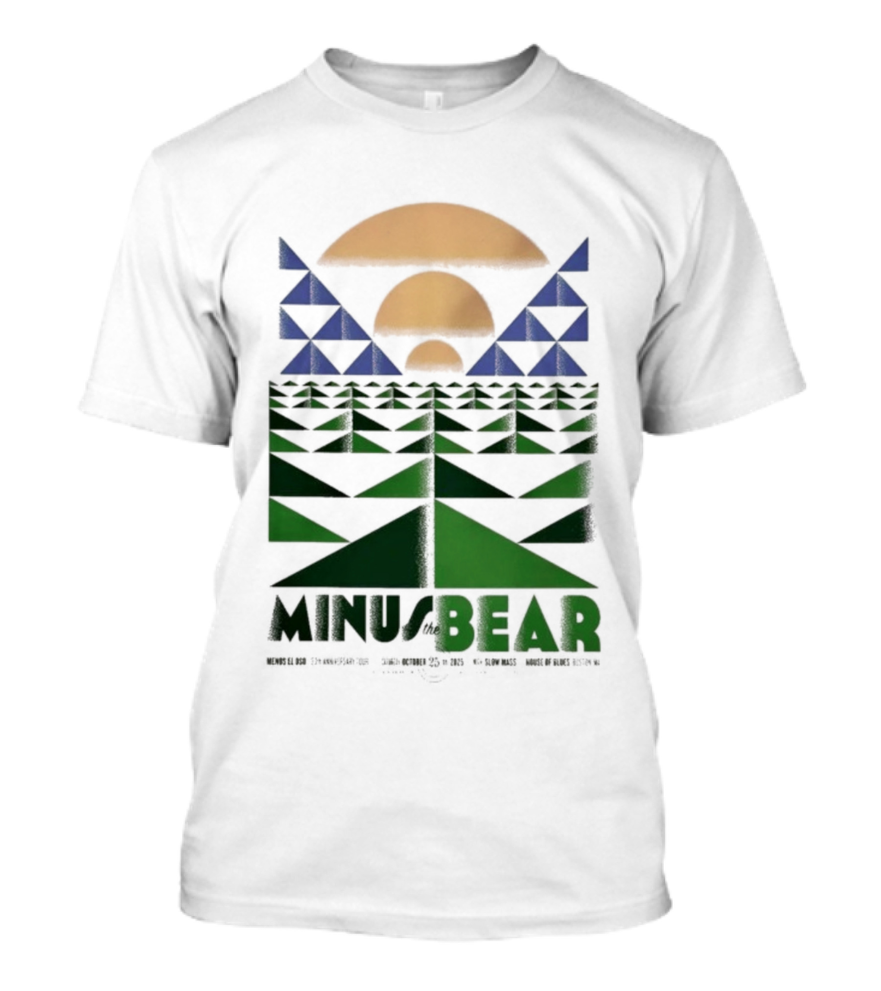 Minus The Bear Concert October 25 2025 House Of Blues Boston MA Geometric Sunset Design T-Shirt