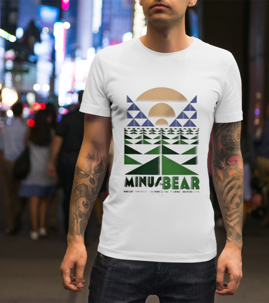 Minus The Bear Concert October 25 2025 House Of Blues Boston MA Geometric Sunset Design T-Shirt