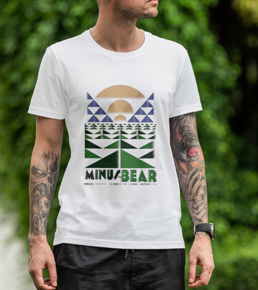 Minus The Bear Concert October 25 2025 House Of Blues Boston MA Geometric Sunset Design T-Shirt