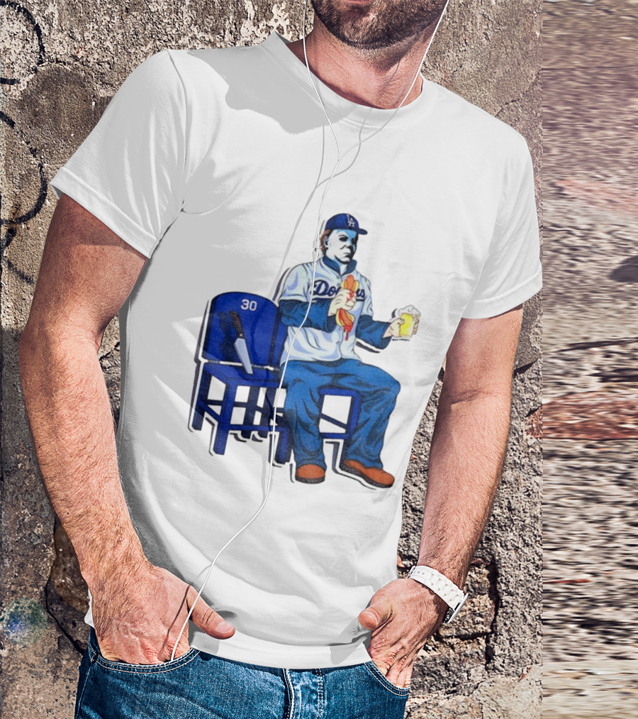 Michael Myers Dodgers Dave Roberts Hot Dog Beer MLB 2025 T-Shirt