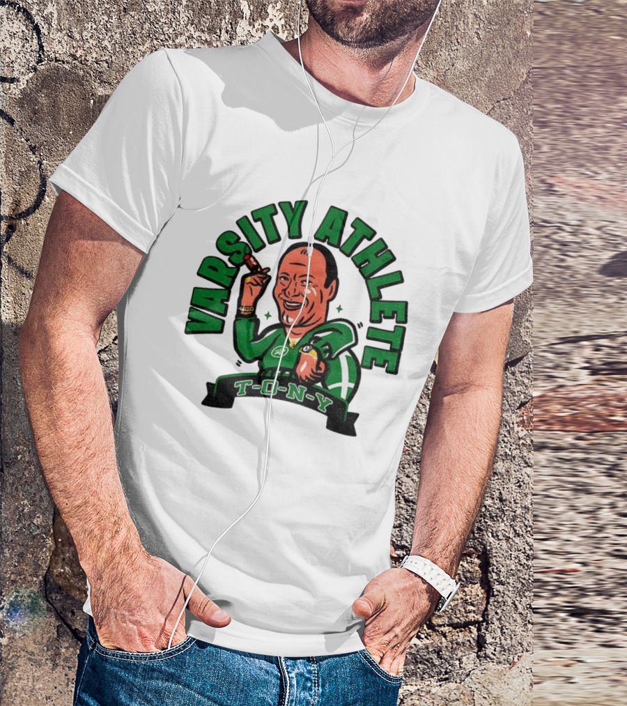 Varsity Athlete T-O-N-Y New York Jets Cartoon T-Shirt