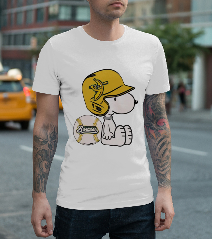 Snoopy Savannah Bananas Baseball Helmet And Ball T-Shirt