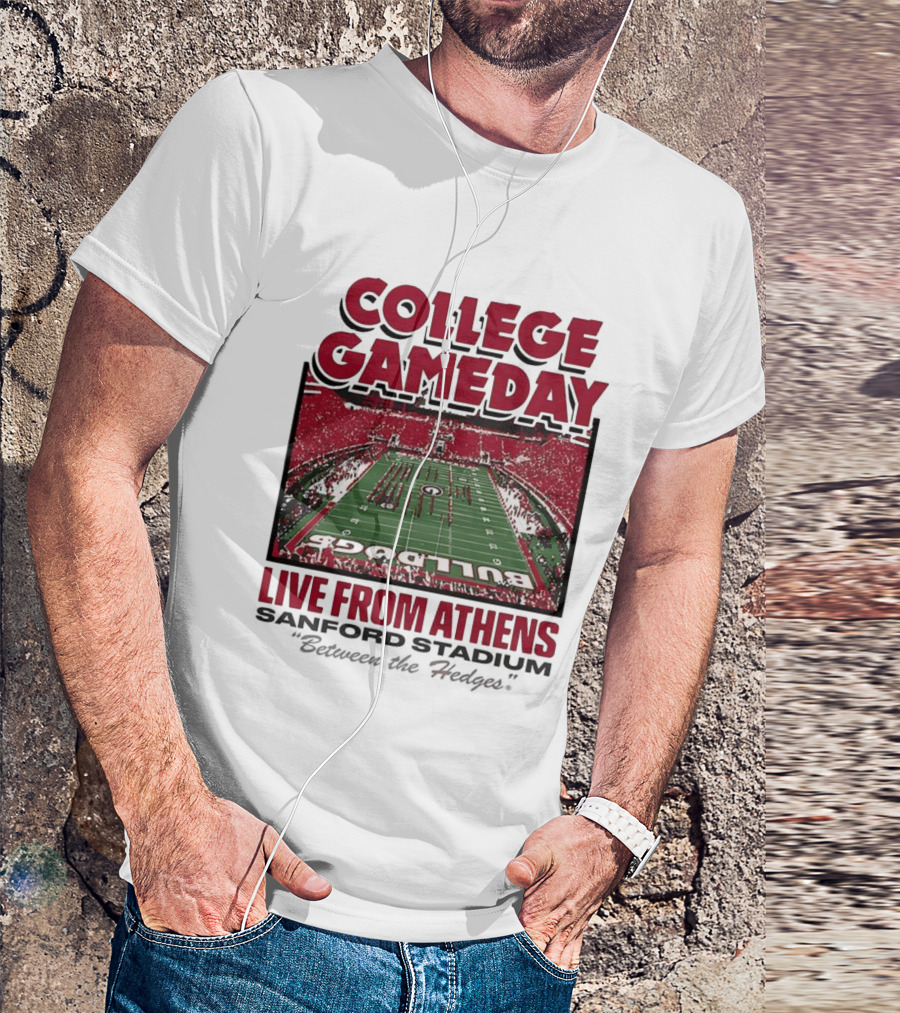 College Gameday Live From Athens Georgia Bulldogs 2025 Stanford Stadium T-Shirt