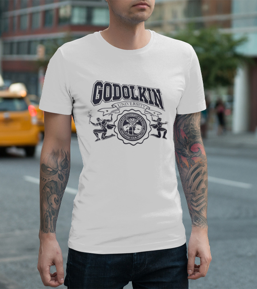 Godolkin University Seal With Torch And Tree Emblem T-Shirt
