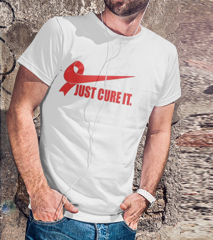 Just Cure It Breast Cancer Awareness Ribbon T-Shirt