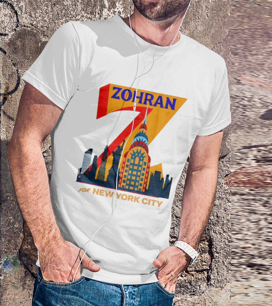 Zohran 2025 New York City Skyline Mayor Mamdani Campaign T-Shirt