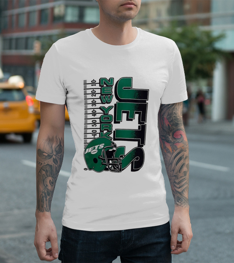 New York Jets NFL Yardage Helmet Vintage Retro 2025 T-Shirt