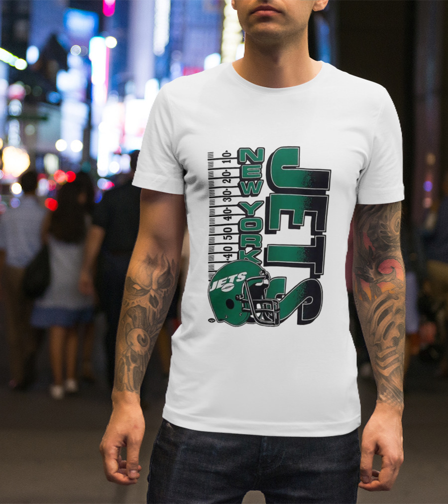 New York Jets NFL Yardage Helmet Vintage Retro 2025 T-Shirt