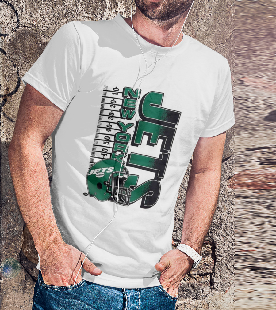 New York Jets NFL Yardage Helmet Vintage Retro 2025 T-Shirt