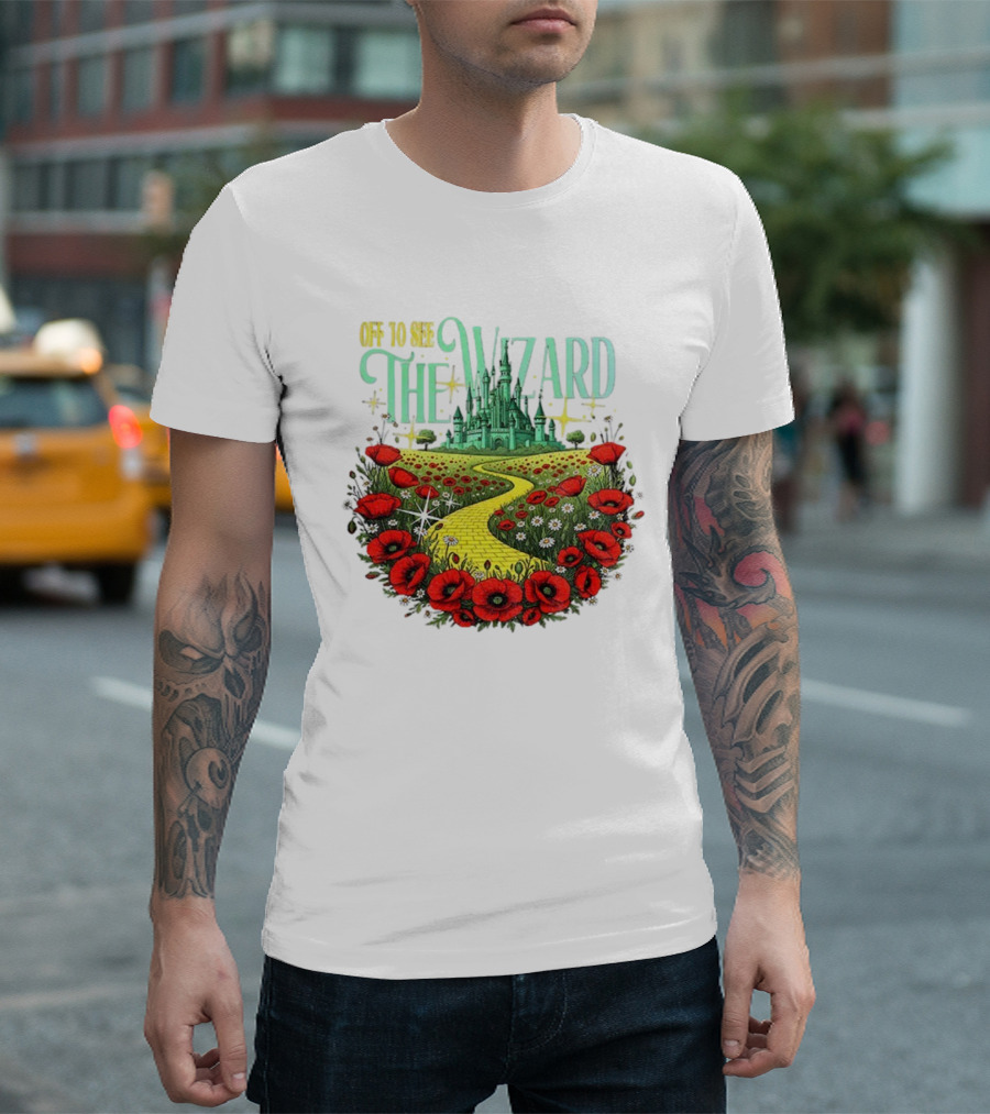 Off To See The Wizard Yellow Brick Road Castle Poppies T-Shirt