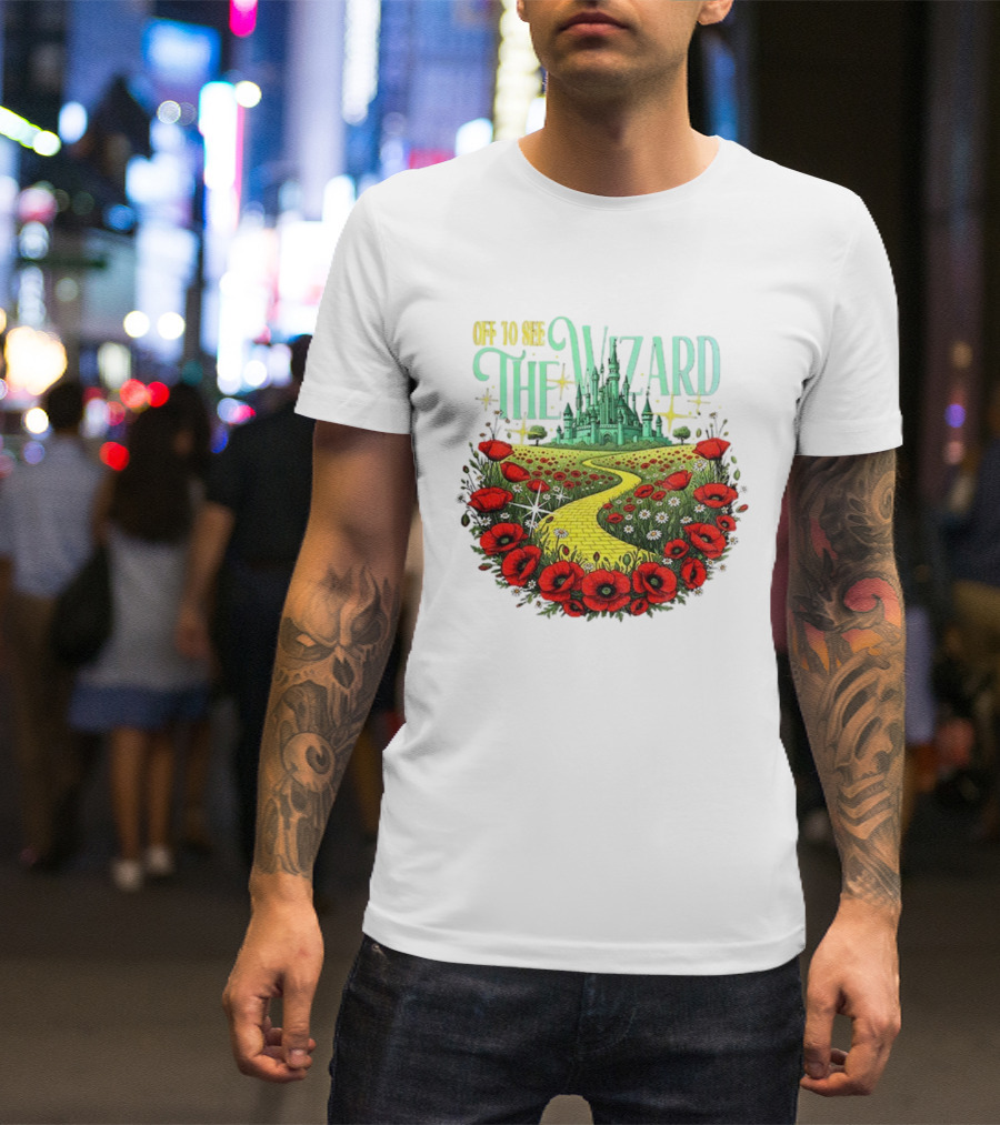 Off To See The Wizard Yellow Brick Road Castle Poppies T-Shirt