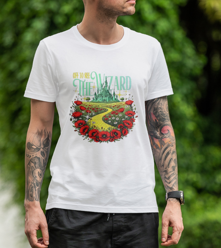 Off To See The Wizard Yellow Brick Road Castle Poppies T-Shirt