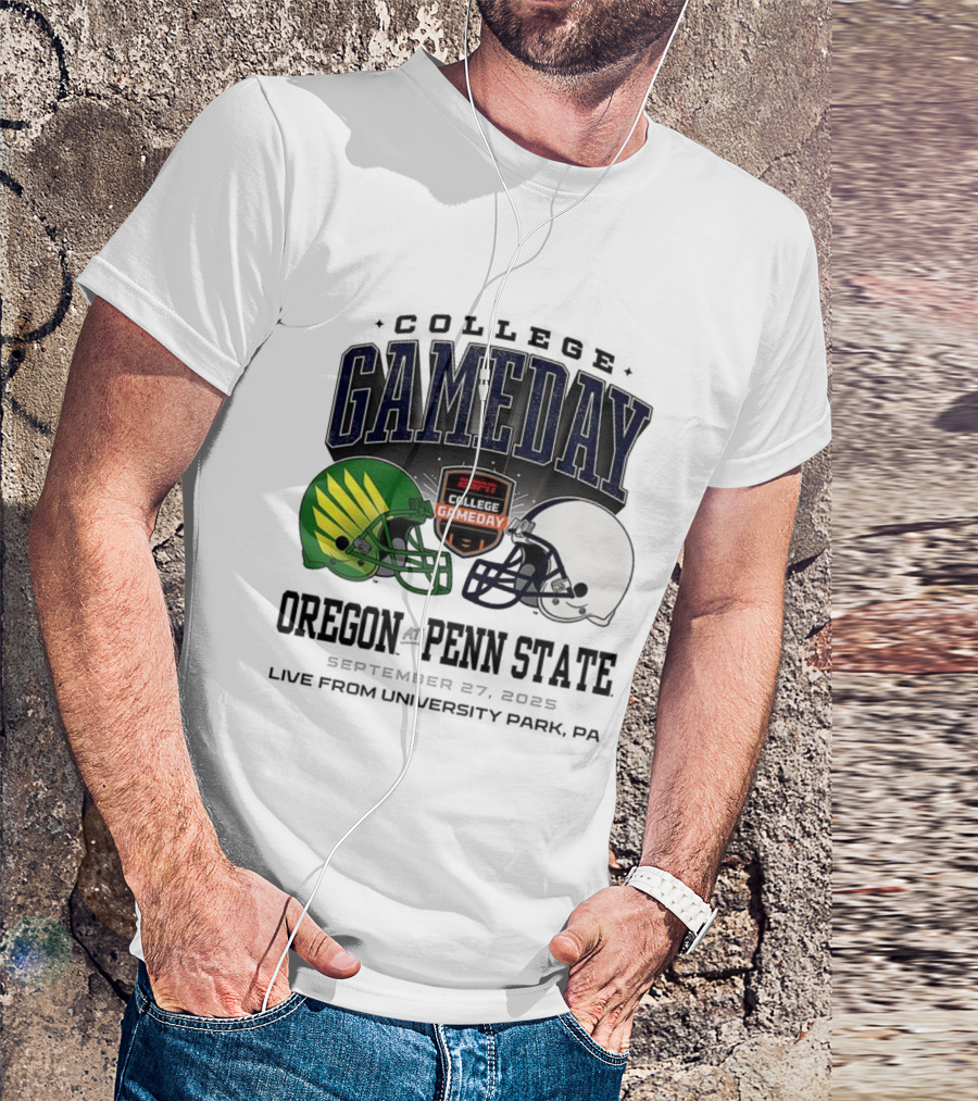 Gameday Oregon Ducks Vs Penn State Nittany Lions ESPN College Football 2025 Helmet Showdown T-Shirt