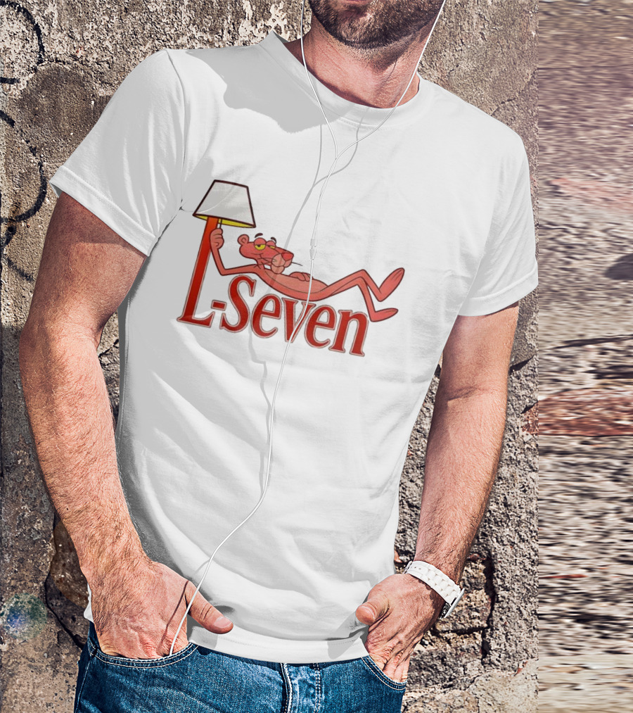 L-Seven Pink Panther Relaxing With Lamp Icon T-Shirt