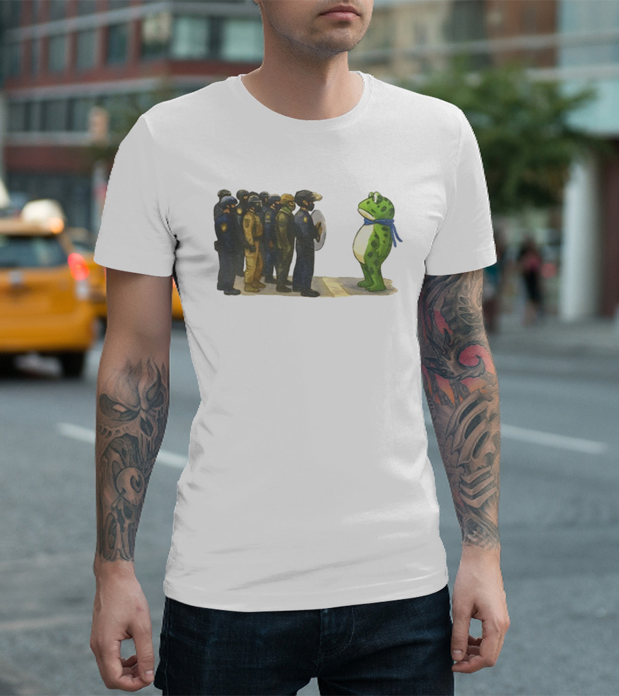 Portland Freedom Frog Anti Ice Resistance Protest Scene T-Shirt