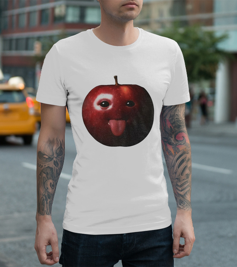 Silly AI Generated Apple Meme With Tongue Out T-Shirt