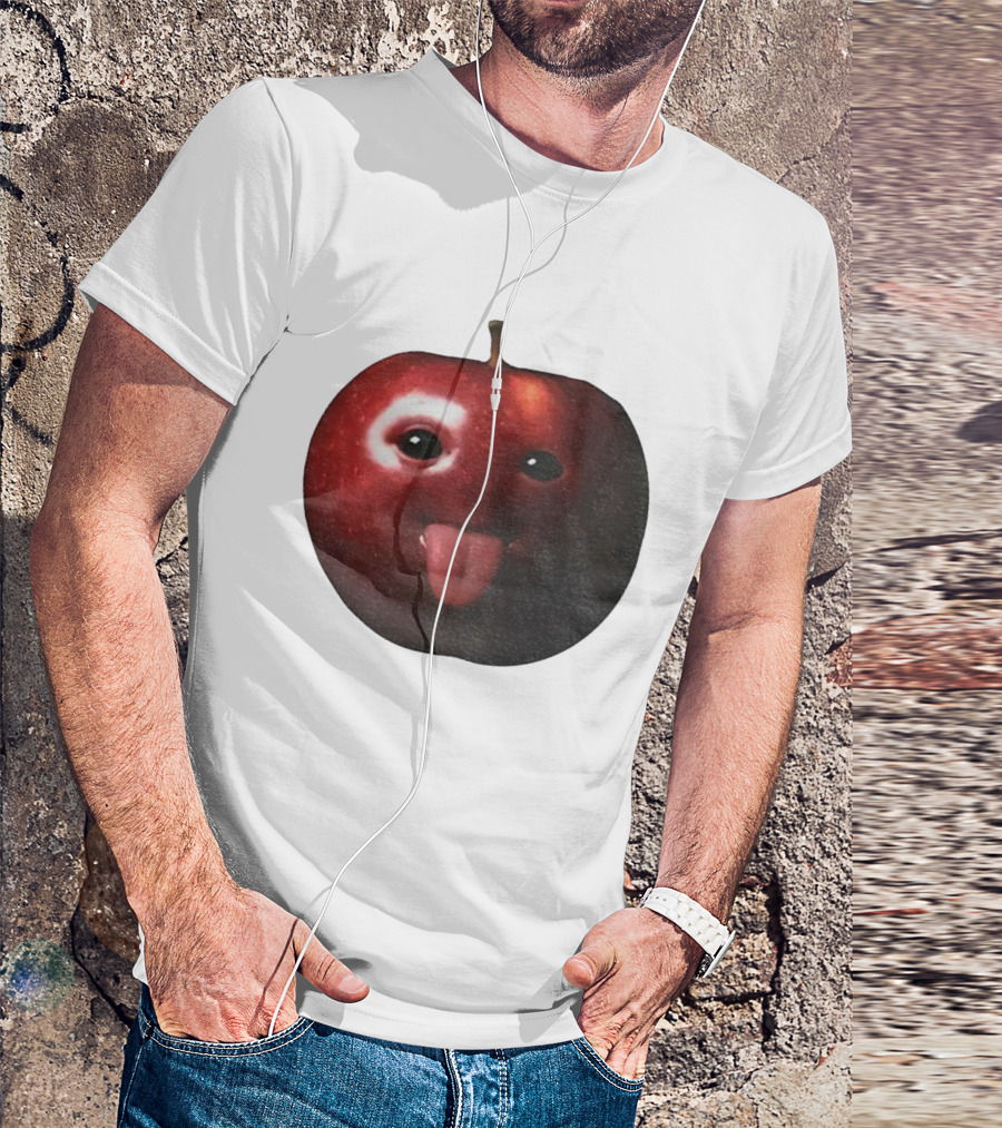 Silly AI Generated Apple Meme With Tongue Out T-Shirt