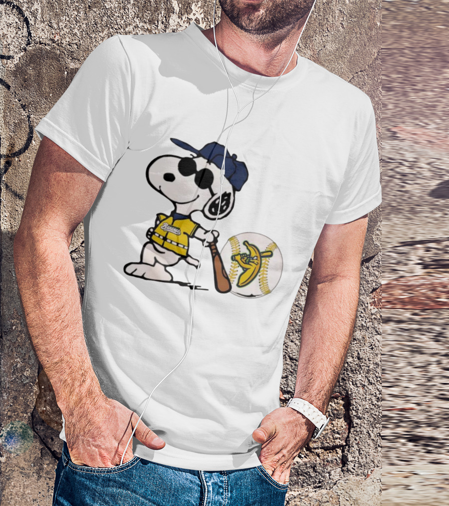 Snoopy Savannah Bananas Baseball Team Collaboration Yellow Jersey Peanuts Character T-Shirt