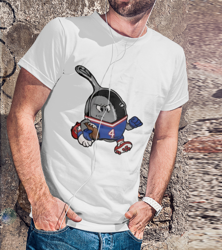 Buffalo Bills Football Pan Character Running With Ball NFL Team Spirit T-Shirt