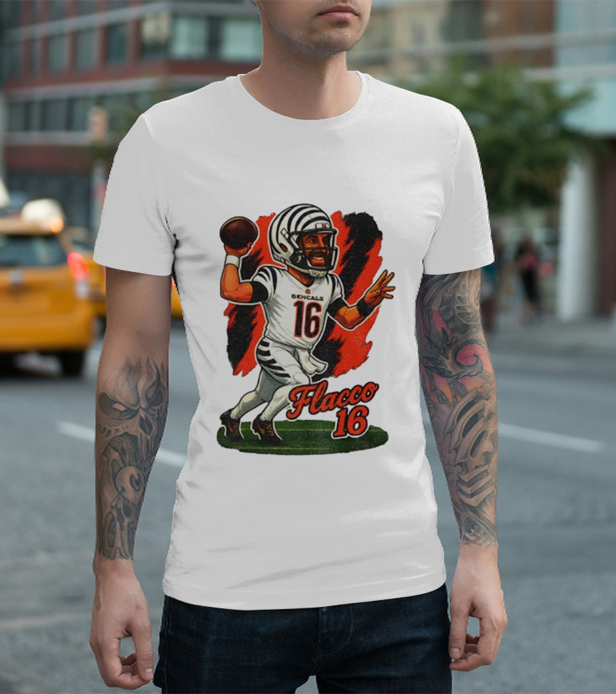 Flacco 16 Bengals Cartoon Caricature T-Shirt