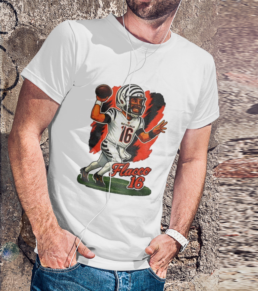 Flacco 16 Bengals Cartoon Caricature T-Shirt