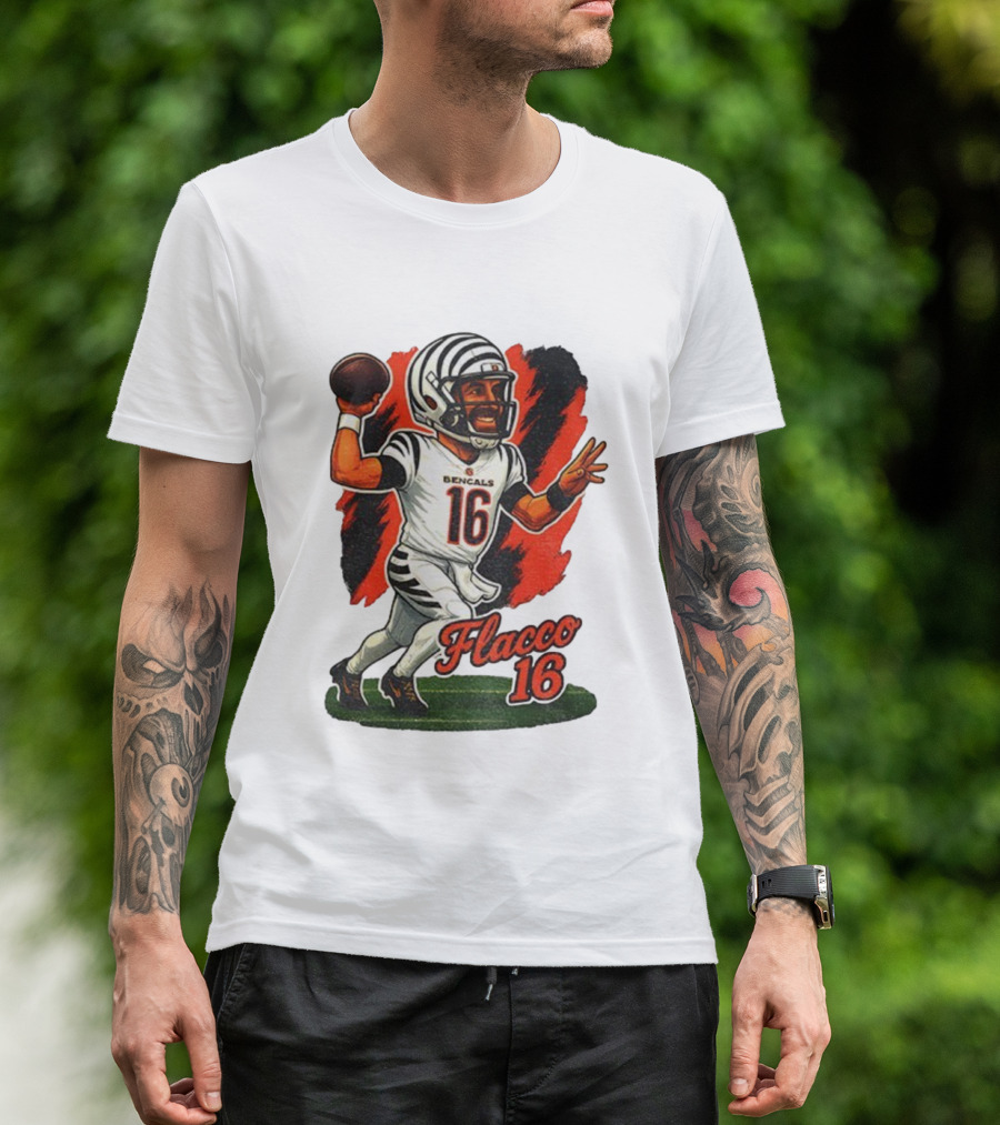 Flacco 16 Bengals Cartoon Caricature T-Shirt