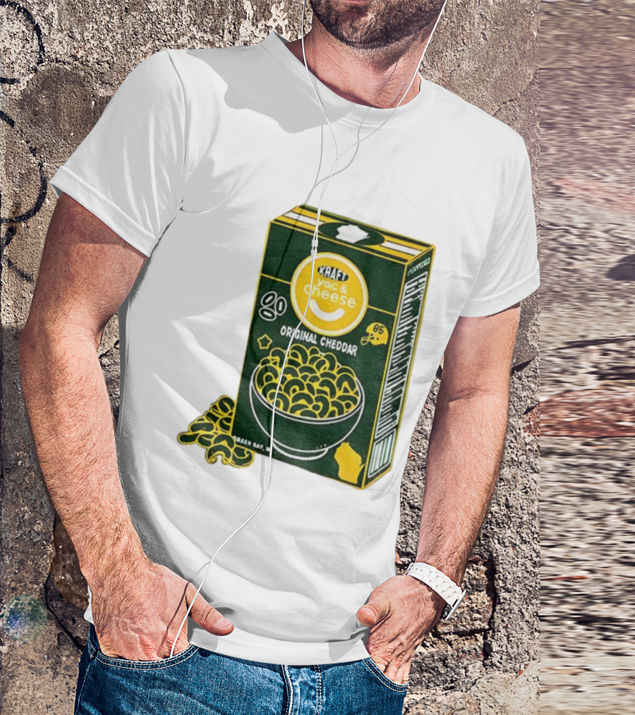 Green Bay Kraft Mac And Cheese Original Cheddar Retro Packers Fan Art T-Shirt