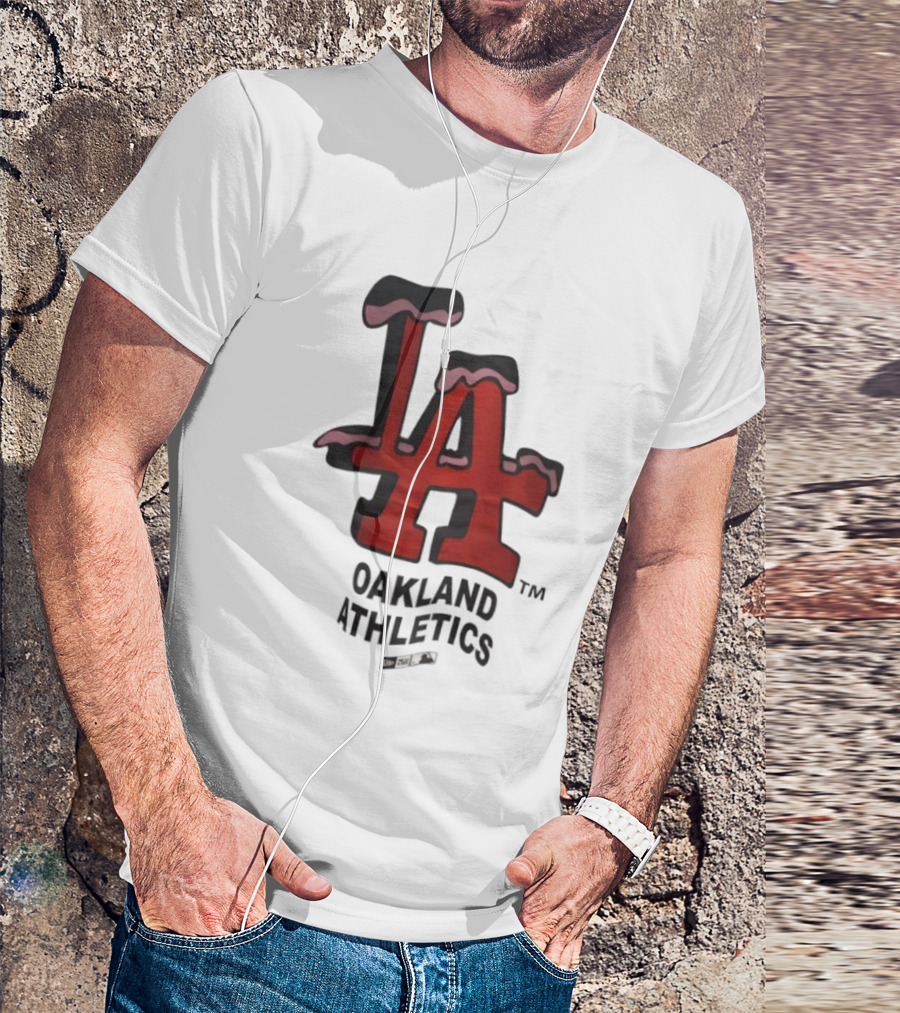 Los Angeles Dodgers Oakland Athletics Snow-Capped Letters T-Shirt