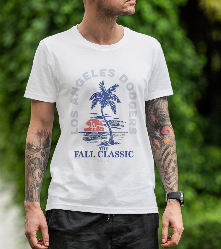 Los Angeles Dodgers Fall Classic 2025 Palmtree Sunset Baseball T-Shirt