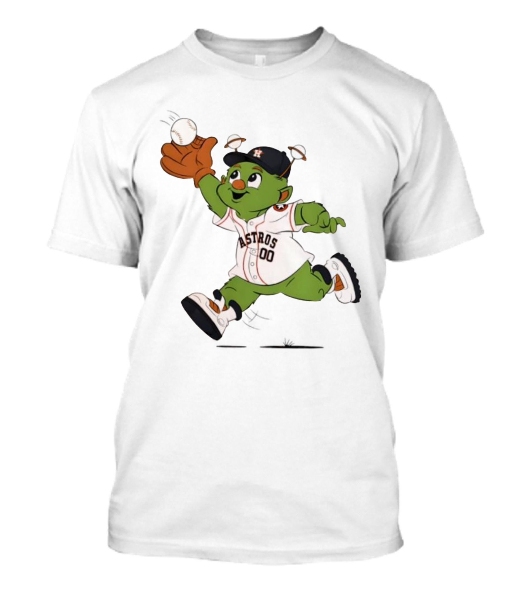 Houston Astros Orbit Mascot Catching Baseball T-Shirt