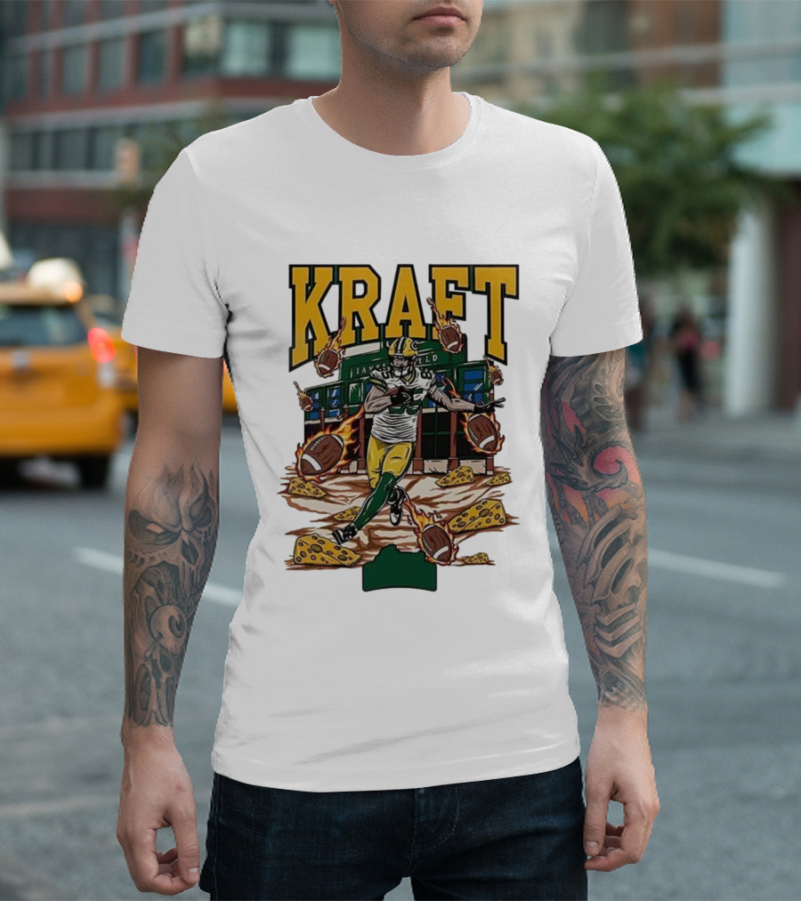 Kraft Green Bay Packers Lambeau Field Football Cheese T-Shirt