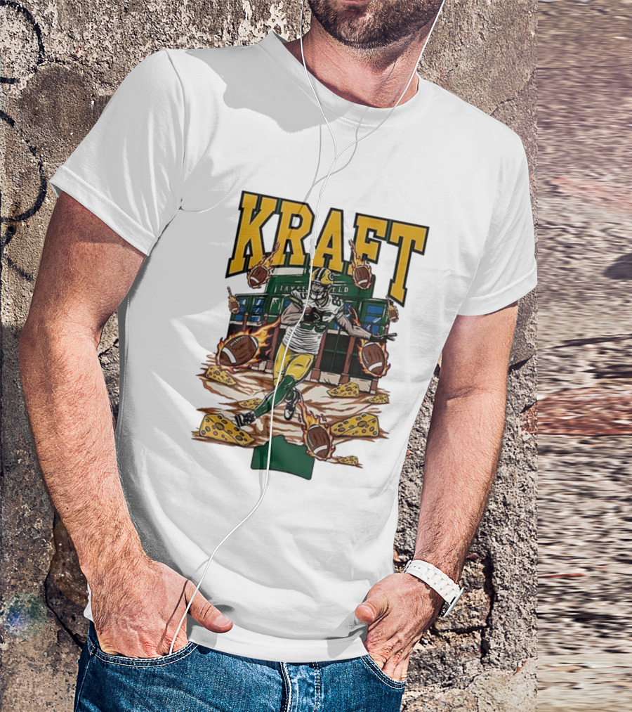 Kraft Green Bay Packers Lambeau Field Football Cheese T-Shirt