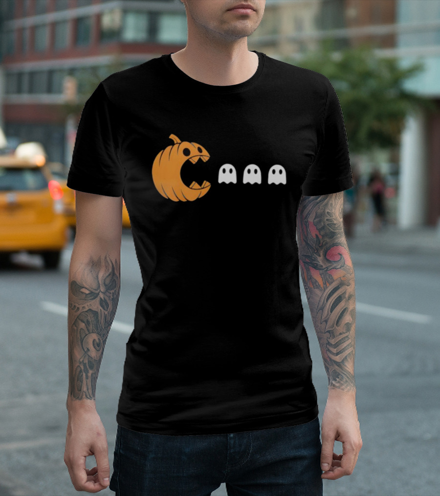 Playful Halloween Pumpkin Ghost Muncher T-Shirt