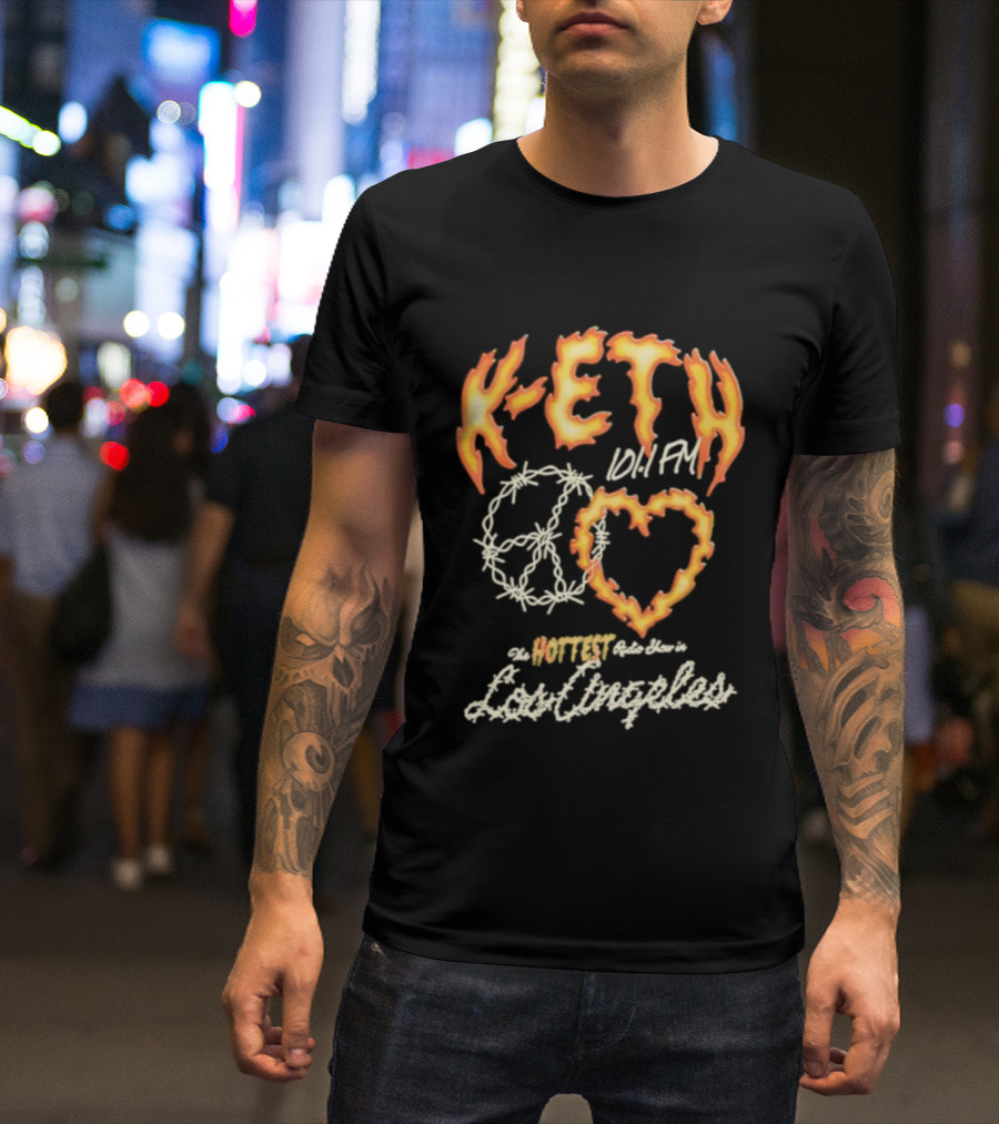 K-ETH Barbed Peace Heart Flame Ed Sheeran Khalid Lyrics T-Shirt