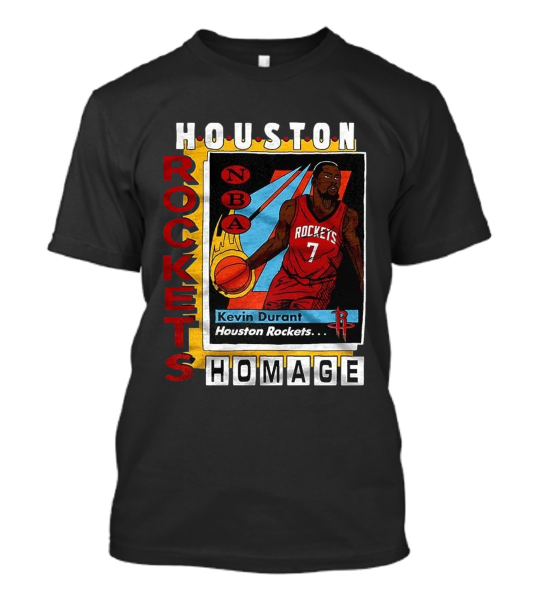 Kevin Durant Houston Rockets NBA Homage Trading Card T-Shirt