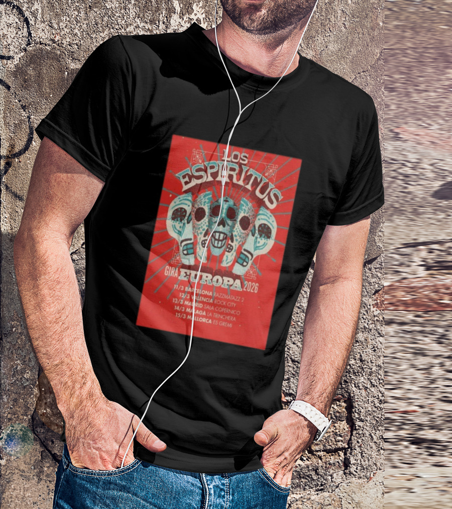 Los Espiritus Gira Europa 2026 Tour Dates Barcelona Valencia Madrid Málaga Mallorca T-Shirt