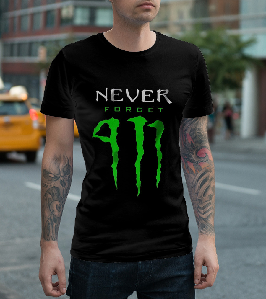 NEVER FORGET 911 Green Claw Marks T-Shirt