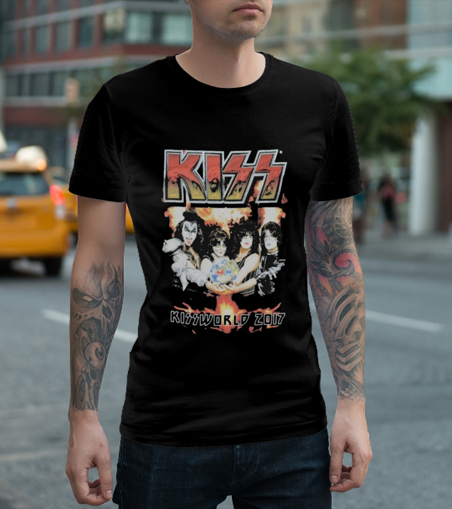 KISS Band Kissworld 2017 Tour Artwork T-Shirt