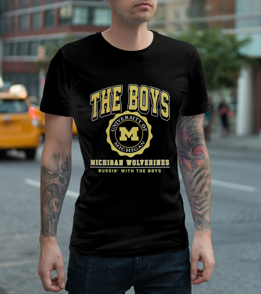 University Of Michigan Wolverines The Boys Bussin’ With The Boys Crest T-Shirt