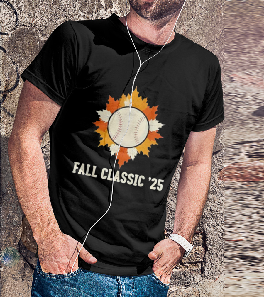 Fall Classic '25 Autumn Baseball Leaf Spirit T-Shirt