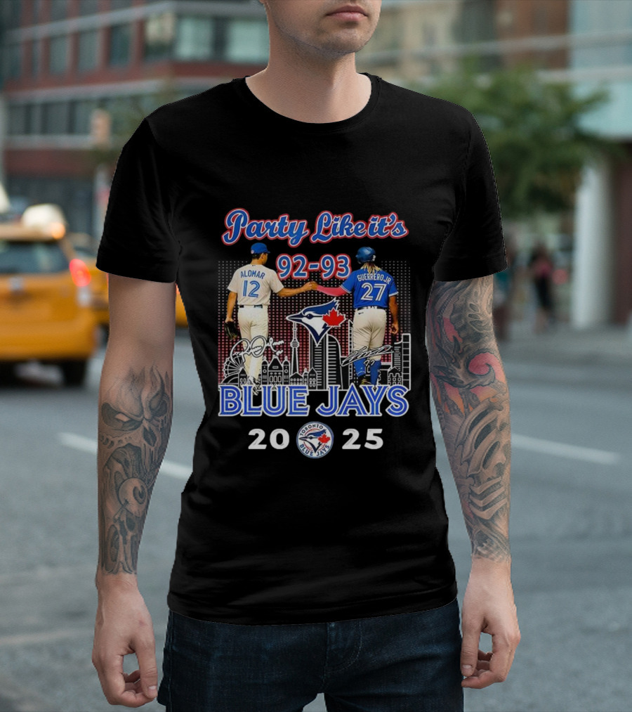 Party Like It’s 92-93 Alomar Guerrero Jr Blue Jays Toronto MLB 2025 T-Shirt