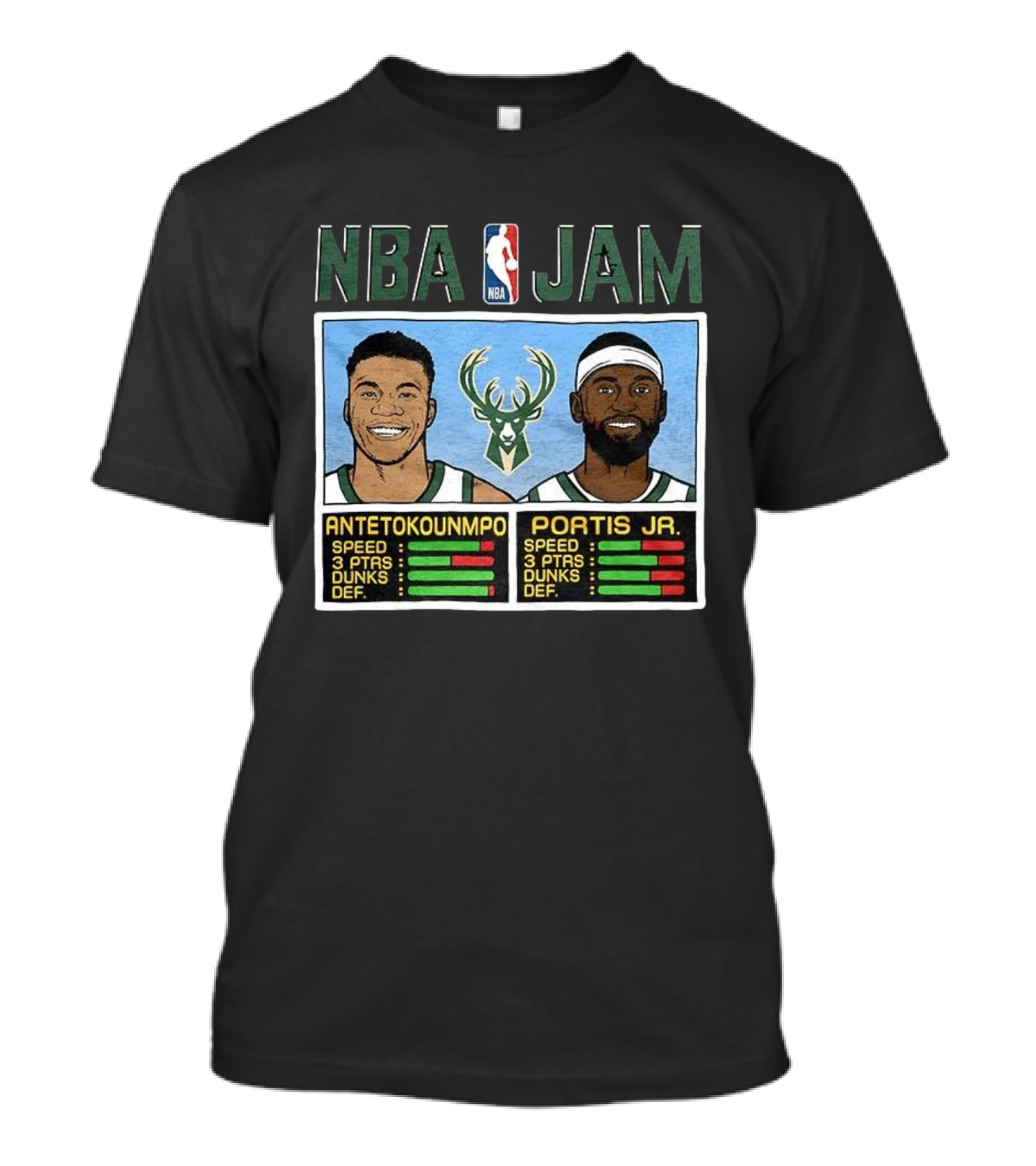NBA Jam Antetokounmpo Portis Jr Milwaukee Bucks Classic Video Game T-Shirt