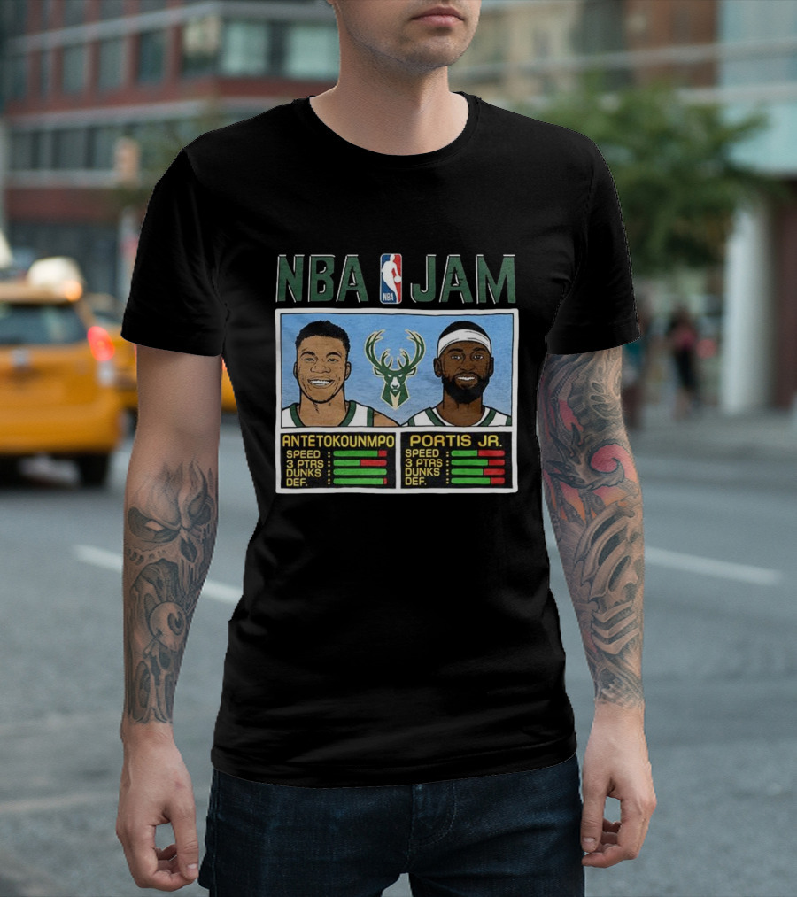 NBA Jam Antetokounmpo Portis Jr Milwaukee Bucks Classic Video Game T-Shirt